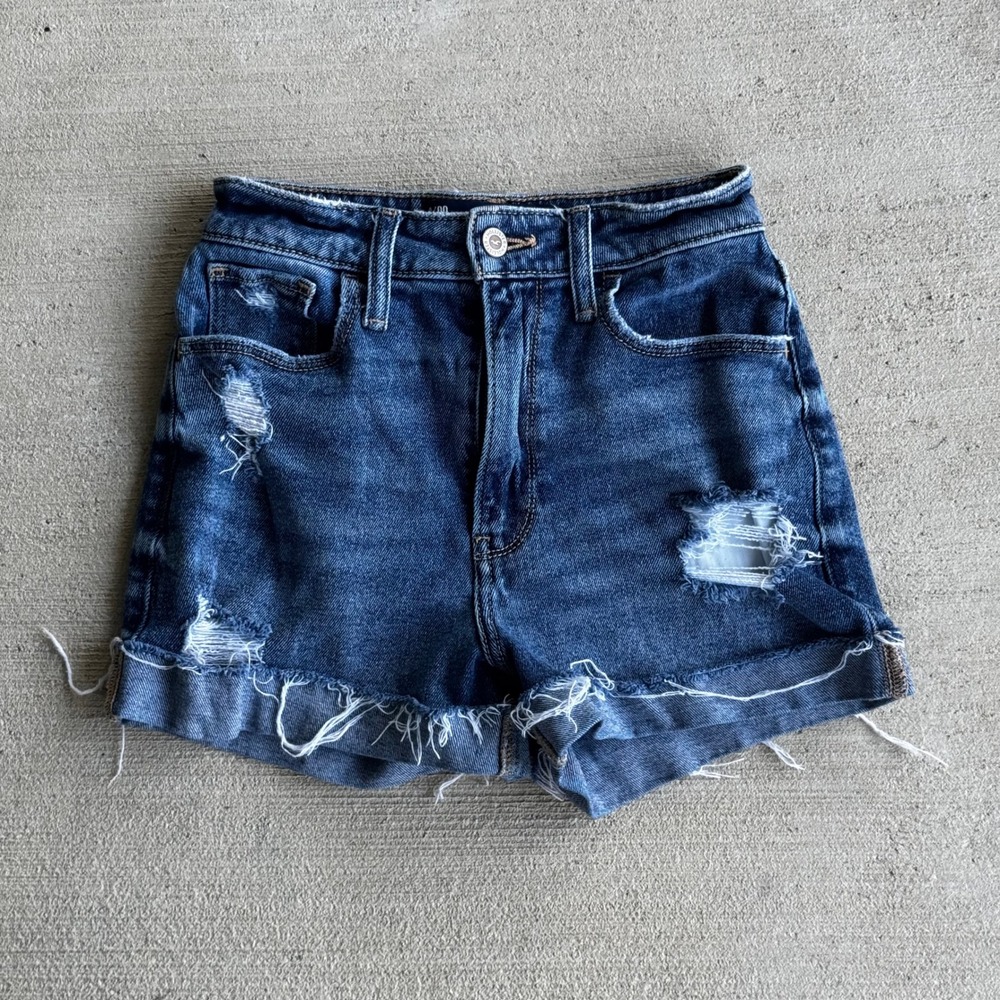 Hollister Ultra High-Rise Mom Short 3" Vintage Blue Stone Wash Women's 00 / 24